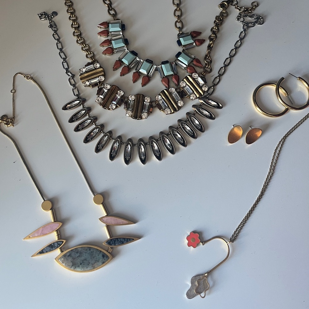 J. Crew and Madewell GUC Statement Necklace Bundle with Earrings